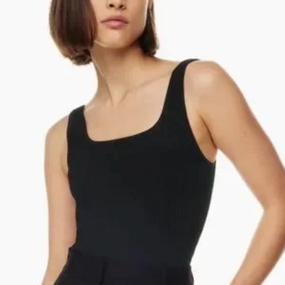 Express Black Ribbed Tank Top - Picture 6 of 6